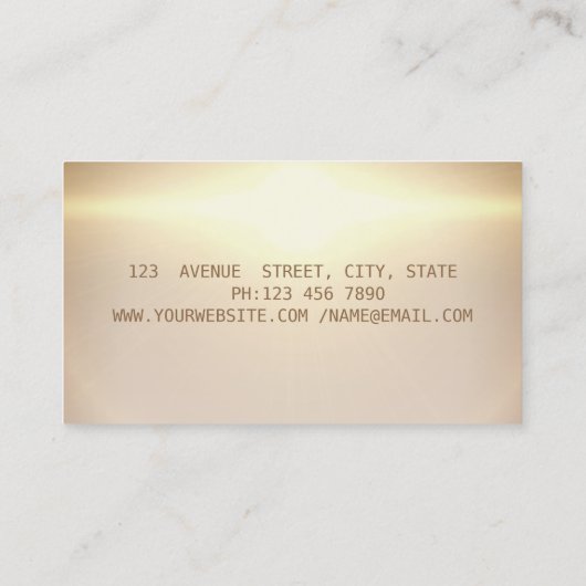 エレガント金ゴールド羽毛公証署名剤 名刺 (裏面)