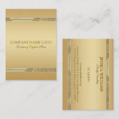 エレガント金ゴールド背景、グリッターアクセント2 名刺 (正面/裏面)