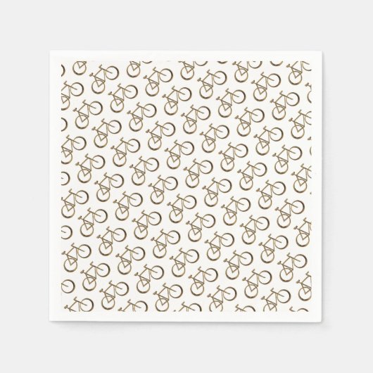 エレガント金ゴールド自転車パターン自転車サイクリング自転車 スタンダードカクテルナプキン (正面)