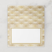 エレガント金ゴールド色アールデコファ結婚ン プレイスカード (外部開封)