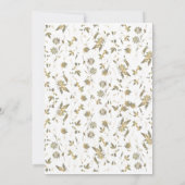 エレガント金ゴールド花つる植物ブライダルシャワー 招待状 (裏面)