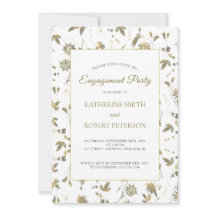 エレガント金ゴールド花つる植物婚約