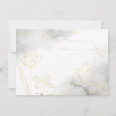 エレガント金ゴールド花写真葬式 サンキューカード (裏面)