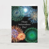 エレガント金ゴールド花火グラフィック独立記念日 シーズンカード (正面)