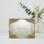エレガント金ゴールド華美はがき ポストカード (スタンド正面)