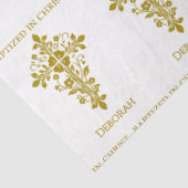 エレガント金ゴールド華美クロスバプテスマ 薄葉紙 (詳細)