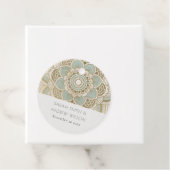 エレガント金ゴールド華美ティール（緑がかった色）ターコイズマンダラ結婚ス フェイバータグ (インサイチュ)