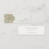 エレガント金ゴールド華美ティール(緑がかった色)マンダラサンキュー スキニー名刺 (正面/裏面)