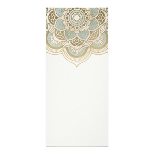 エレガント金ゴールド華美ティール（緑がかった色）マンダラサービス価格 ラックカード (裏面)