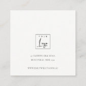 エレガント金ゴールド華美ティール（緑がかった色）マンダラネックレスディスプレイ スクエア名刺 (裏面)