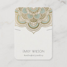 エレガント金ゴールド華美ティール（緑がかった色）マンダラネックレスディスプレイ