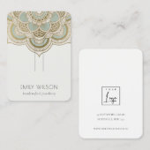 エレガント金ゴールド華美ティール(緑がかった色)マンダラヘアピンディスプレイ 名刺 (正面/裏面)