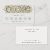 エレガント金ゴールド華美ティール（緑がかった色）ロイヤリティダラ6パンチ 名刺 (正面/裏面)