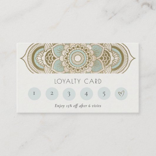 エレガント金ゴールド華美ティール（緑がかった色）ロイヤリティダラ6パンチ 名刺 (正面)