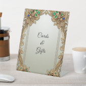 エレガント金ゴールド華美テーブルのシンボルや象徴 台座サイン (インサイチュ)