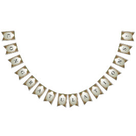 エレガント金ゴールド華美バンティング国旗 バンティングフラッグ