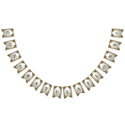 エレガント金ゴールド華美バンティング国旗 バンティングフラッグ (全)