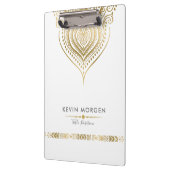 エレガント金ゴールド華美ペイズリー クリップボード (左)