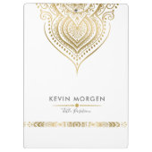 エレガント金ゴールド華美ペイズリー クリップボード (裏面)