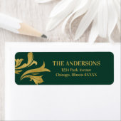 エレガント金ゴールド華美メリークリスマス住所 シール (インサイチュ)