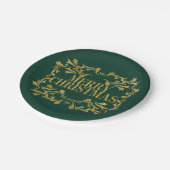 エレガント金ゴールド華美メリークリスマス紙プレート ペーパープレート (アングル)