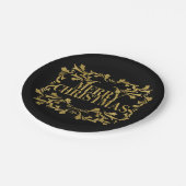 エレガント金ゴールド華美メリークリスマス紙プレート ペーパープレート (アングル)