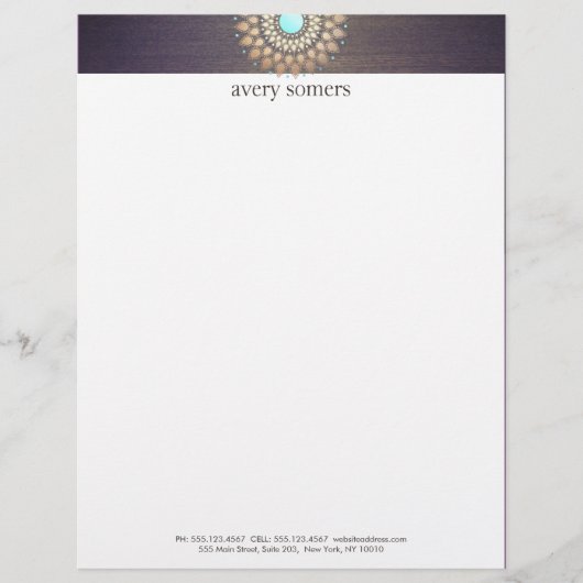 エレガント金ゴールド華美モチーフ紫 レターヘッド (正面)