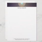 エレガント金ゴールド華美モチーフ紫 レターヘッド (正面/裏面)