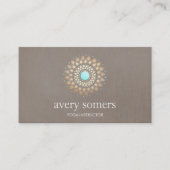 エレガント金ゴールド華美ロータマンダラトゥーペリネンルック 名刺 (正面)