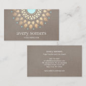 エレガント金ゴールド華美ロータマンダラトゥーペリネンルック 名刺 (正面/裏面)