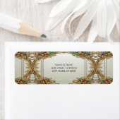 エレガント金ゴールド華美差出人住所ラベル ラベル (インサイチュ)