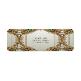 エレガント金ゴールド華美差出人住所ラベル ラベル