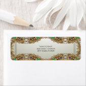 エレガント金ゴールド華美差出人住所ラベル ラベル (インサイチュ)