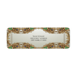 エレガント金ゴールド華美差出人住所ラベル ラベル