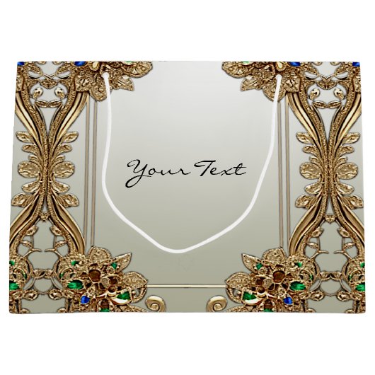 エレガント金ゴールド華美抱き枕 ラージペーパーバッグ (正面)