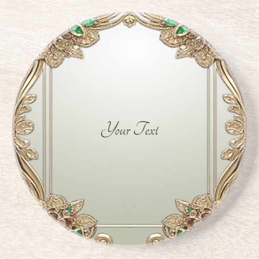 エレガント金ゴールド華美砂岩コースター コースター (正面)