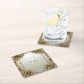 エレガント金ゴールド華美紙コースター スクエアペーパーコースター (インサイチュ)