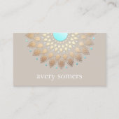 エレガント金ゴールド華美蓮曼荼羅自然健康 名刺 (正面)