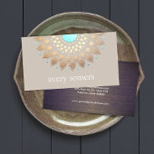 エレガント金ゴールド華美蓮曼荼羅自然健康 名刺