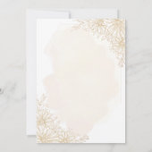 エレガント金ゴールド葉のコーナー結婚イスラム 招待状 (裏面)