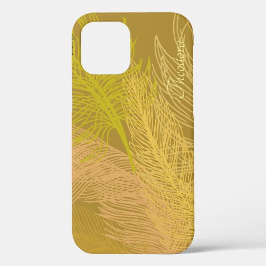 エレガント金ゴールド葉オリーブ背景 Case-Mate iPhoneケース (裏面)