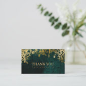 エレガント金ゴールド葉ビロードのグリーンカーサンキュード エンクロージャーカード (スタンド正面)