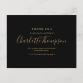 エレガント金ゴールド葬儀記念サンキューカード シーズンポストカード (正面)