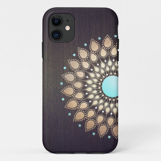 エレガント金ゴールド蓮の花の木のスタイリッシュフローラ Case-Mate iPhoneケース (裏面)