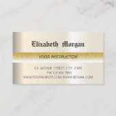 エレガント金ゴールド蓮の花ヨガ 名刺 (裏面)