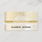 エレガント金ゴールド蓮の花ヨガ 名刺 (正面)