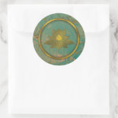 エレガント金ゴールド蓮の花 ラウンドシール (バッグ)