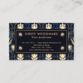 エレガント金ゴールド蓮フェイクステンドグラス模様 名刺 (裏面)