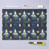 エレガント金ゴールド蓮フェイクステンドグラス模様 薄葉紙 (クラフト)