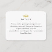 エレガント金ゴールド蓮結婚花詳細 エンクロージャーカード (正面)